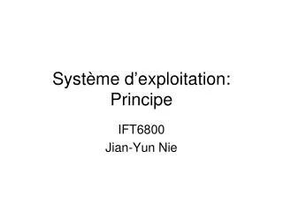 syst me d exploitation principe