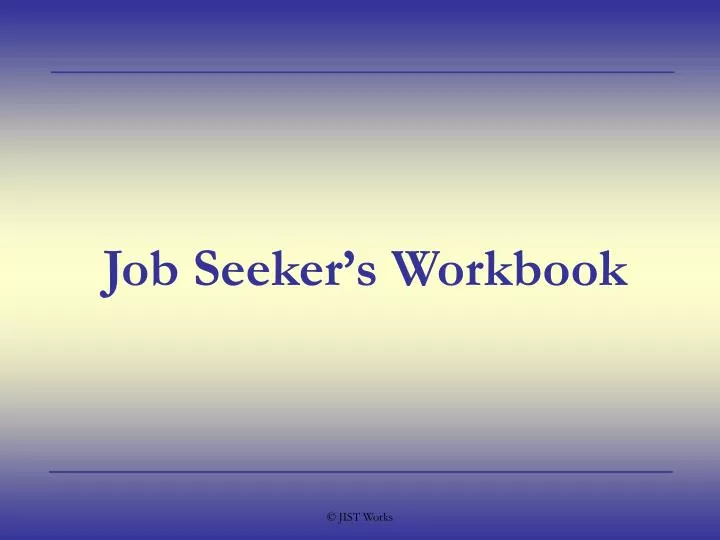 job seeker s workbook