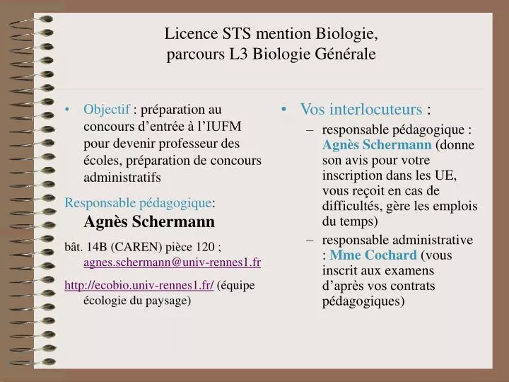 licence sts mention biologie parcours l3 biologie g n rale