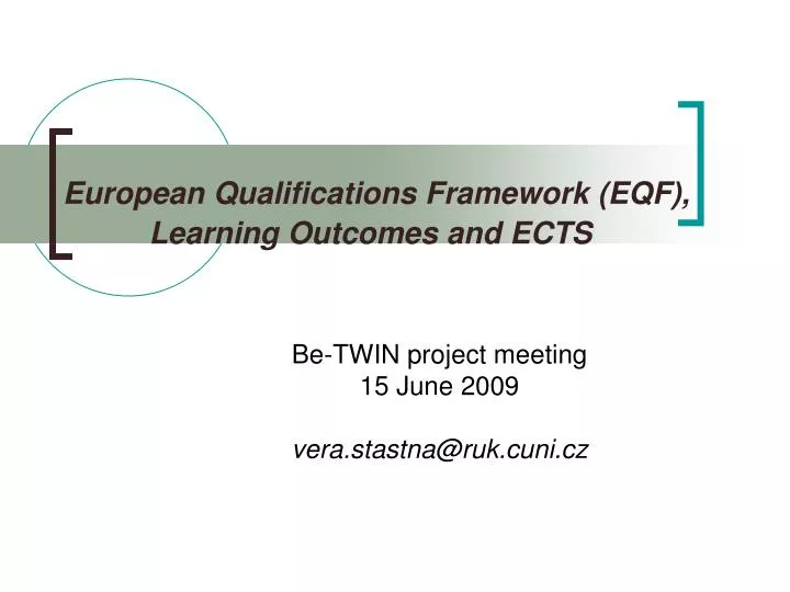 european qualifications framework eqf learning outcomes and ects