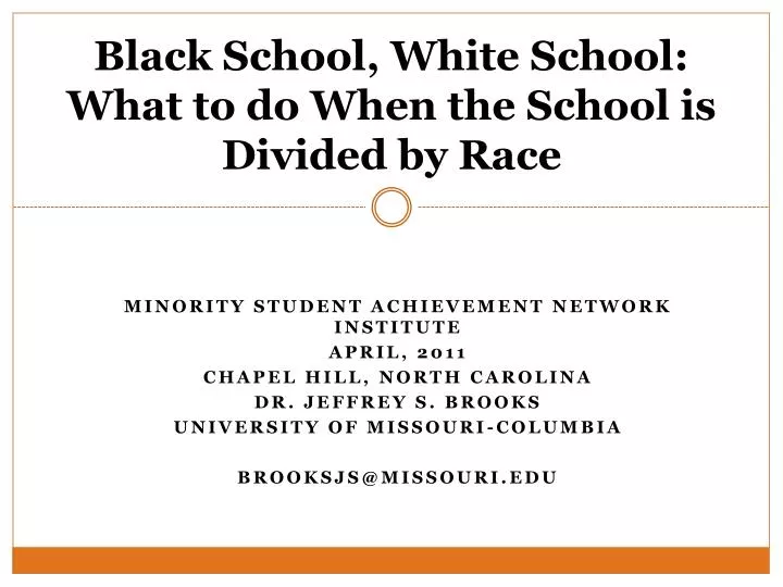 black school white school what to do when the school is divided by race