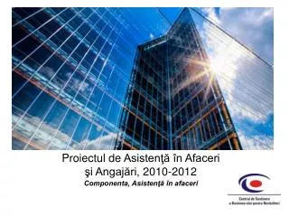 Proiectul de Asistenţă în Afaceri şi Angajări, 2010-201 2 Componenta, Asistenţă în afaceri