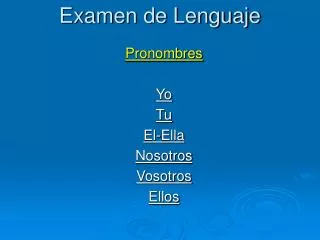 Examen de Lenguaje