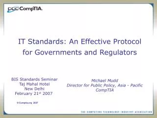 IT Standards: An Effective Protocol for Governments and Regulators