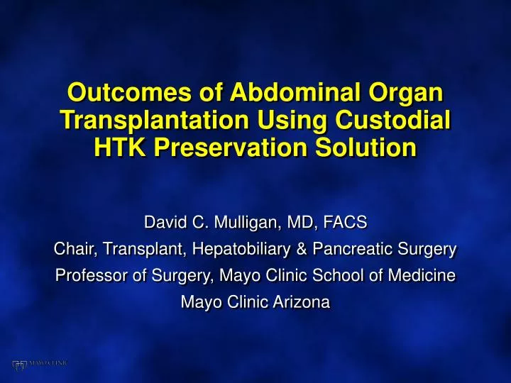 outcomes of abdominal organ transplantation using custodial htk preservation solution