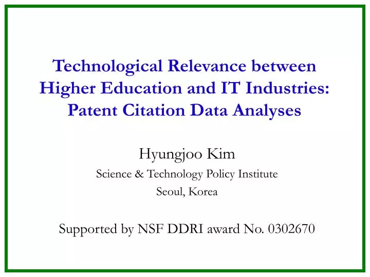 technological relevance between higher education and it industries patent citation data analyses