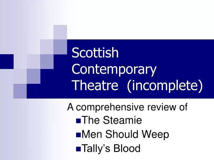 scottish contemporary theatre incomplete