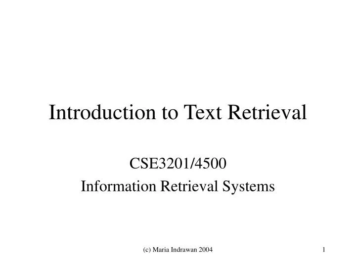 introduction to text retrieval