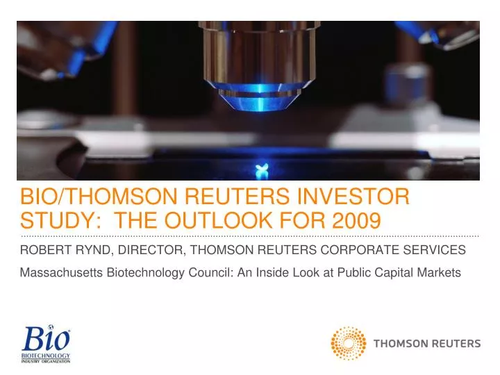 bio thomson reuters investor study the outlook for 2009