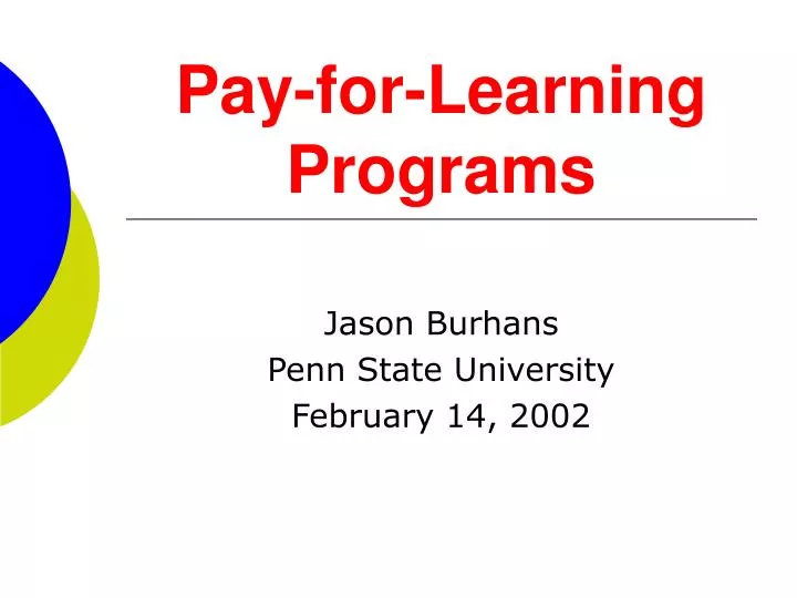 pay for learning programs