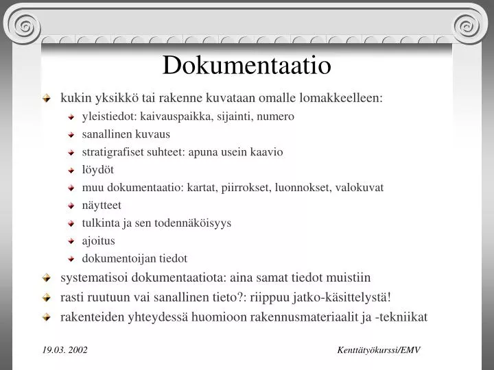 dokumentaatio