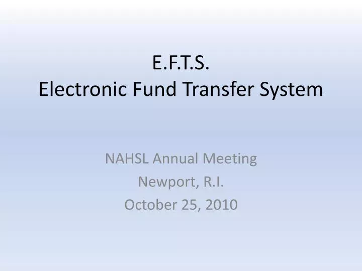 e f t s electronic fund transfer system