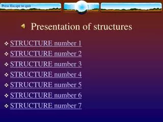 Presentation of structures