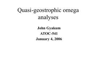 Quasi-geostrophic omega analyses