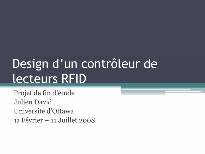 design d un contr leur de lecteurs rfid