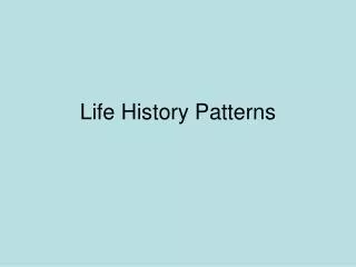 Life History Patterns