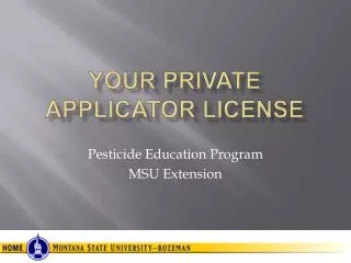 Your Private Applicator License