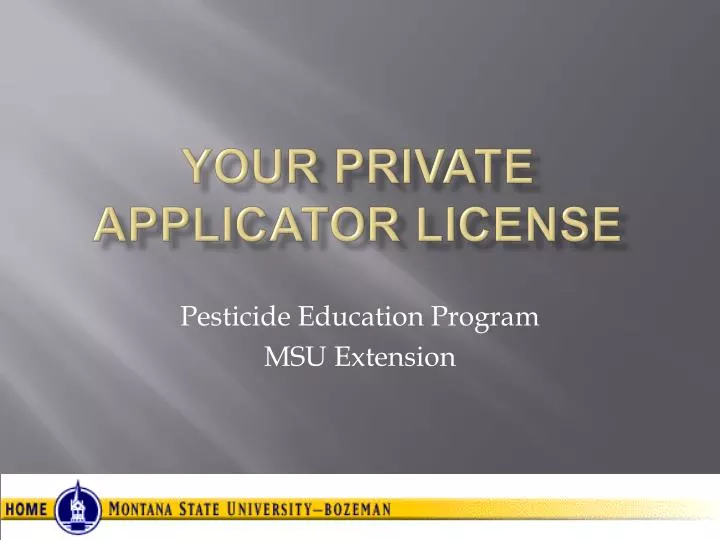 your private applicator license
