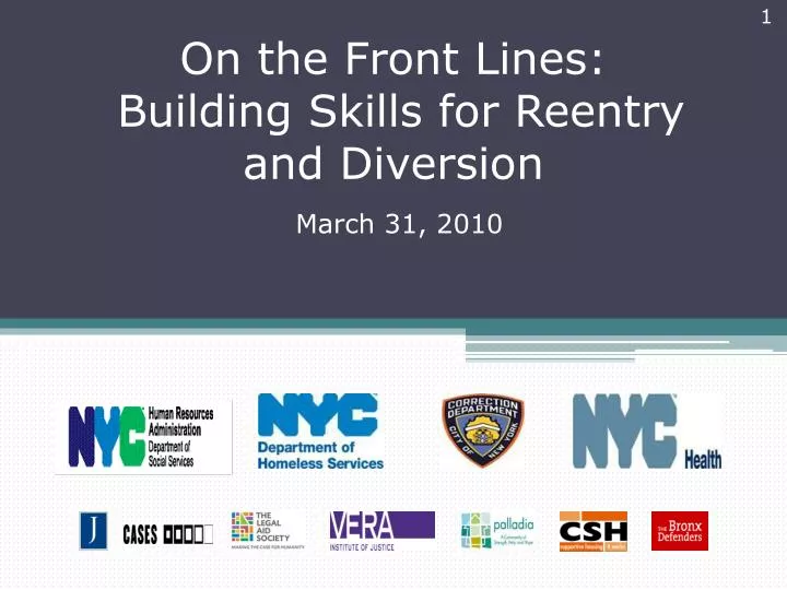on the front lines building skills for reentry and diversion