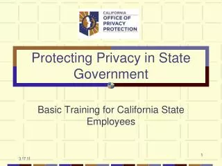 Protecting Privacy in State Government