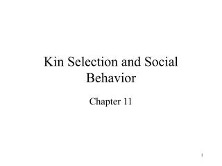Kin Selection and Social Behavior