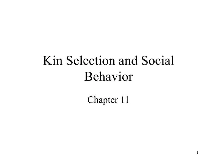 kin selection and social behavior