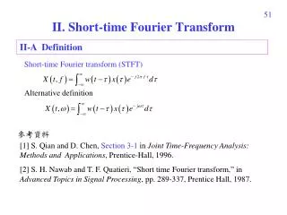 II. Short-time Fourier Transform