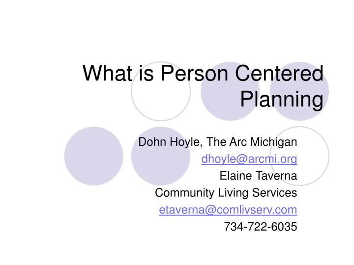 what is person centered planning