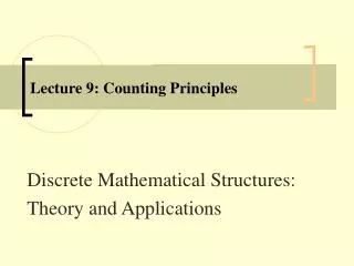 Lecture 9: Counting Principles