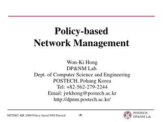Policy-based Network Management