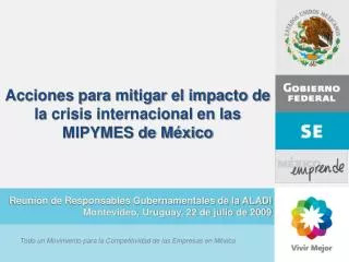 Acciones para mitigar el impacto de la crisis internacional en las MIPYMES de México