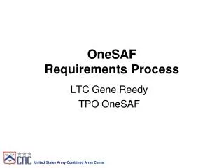 OneSAF Requirements Process