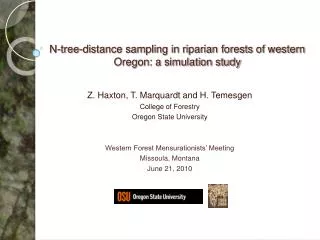 N-tree-distance sampling in riparian forests of western Oregon: a simulation study