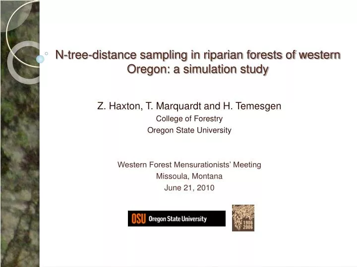 n tree distance sampling in riparian forests of western oregon a simulation study