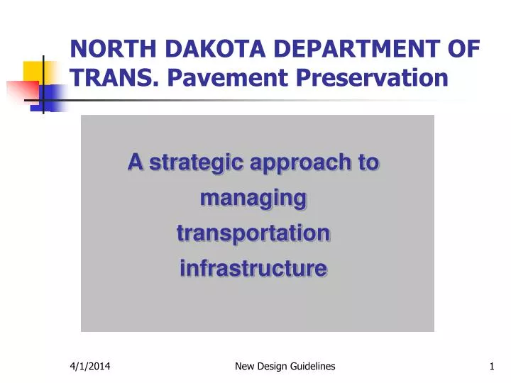 north dakota department of trans pavement preservation