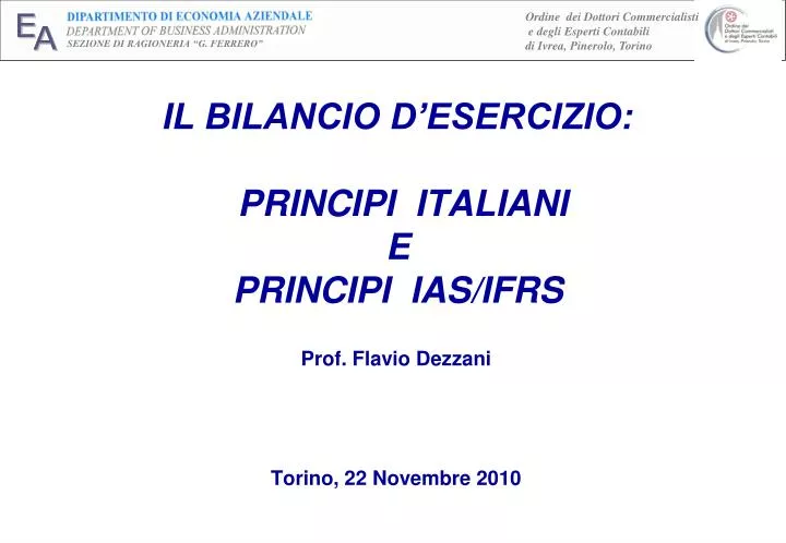 il bilancio d esercizio principi italiani e principi ias ifrs