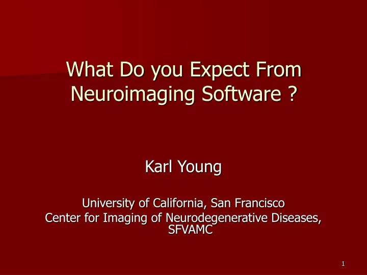 what do you expect from neuroimaging software