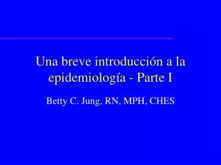 una breve introducci n a la epidemiolog a parte i