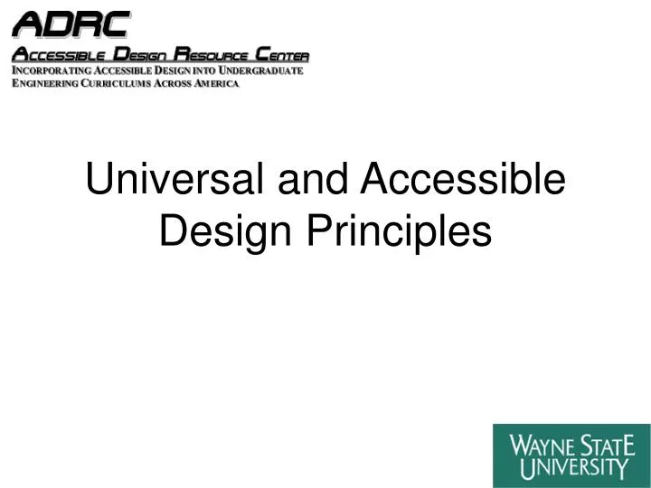 universal and accessible design principles