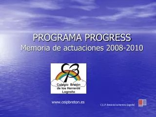 programa progress memoria de actuaciones 2008 2010