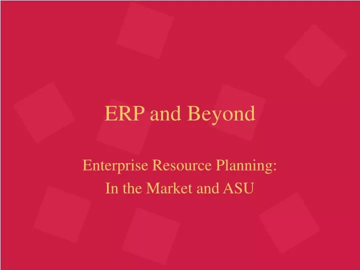 erp and beyond