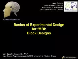 Basics of Experimental Design for fMRI: Block Designs