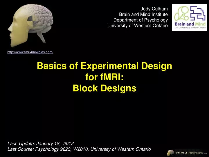 basics of experimental design for fmri block designs