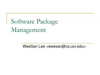 Software Package Management