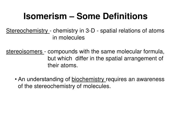 isomerism some definitions