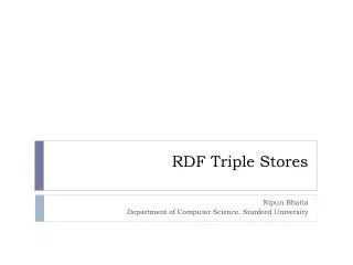 RDF Triple Stores