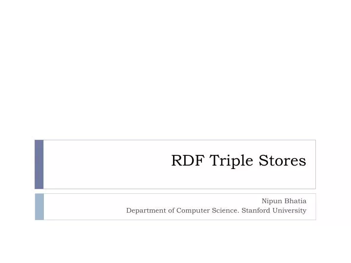 rdf triple stores