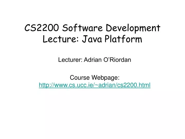 cs2200 software development lecture java platform
