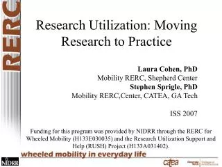 Research Utilization: Moving Research to Practice