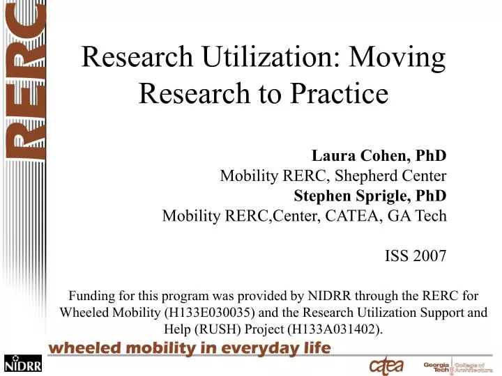 research utilization moving research to practice